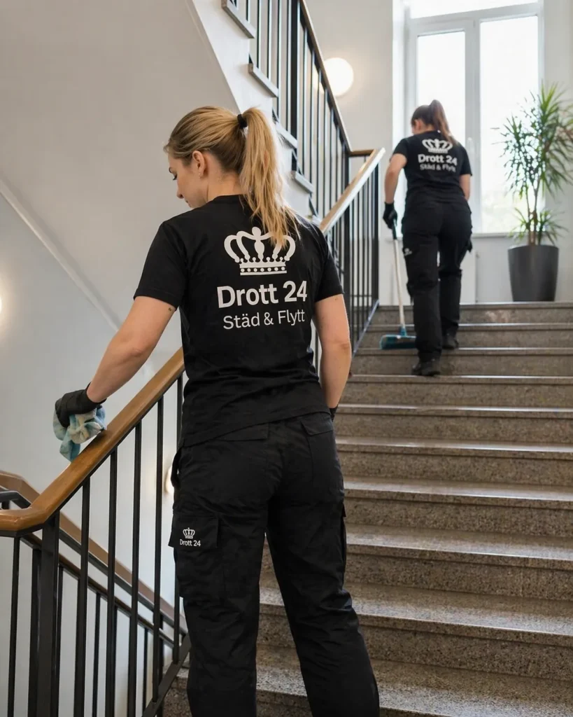 Drott24 städar ett trapphus